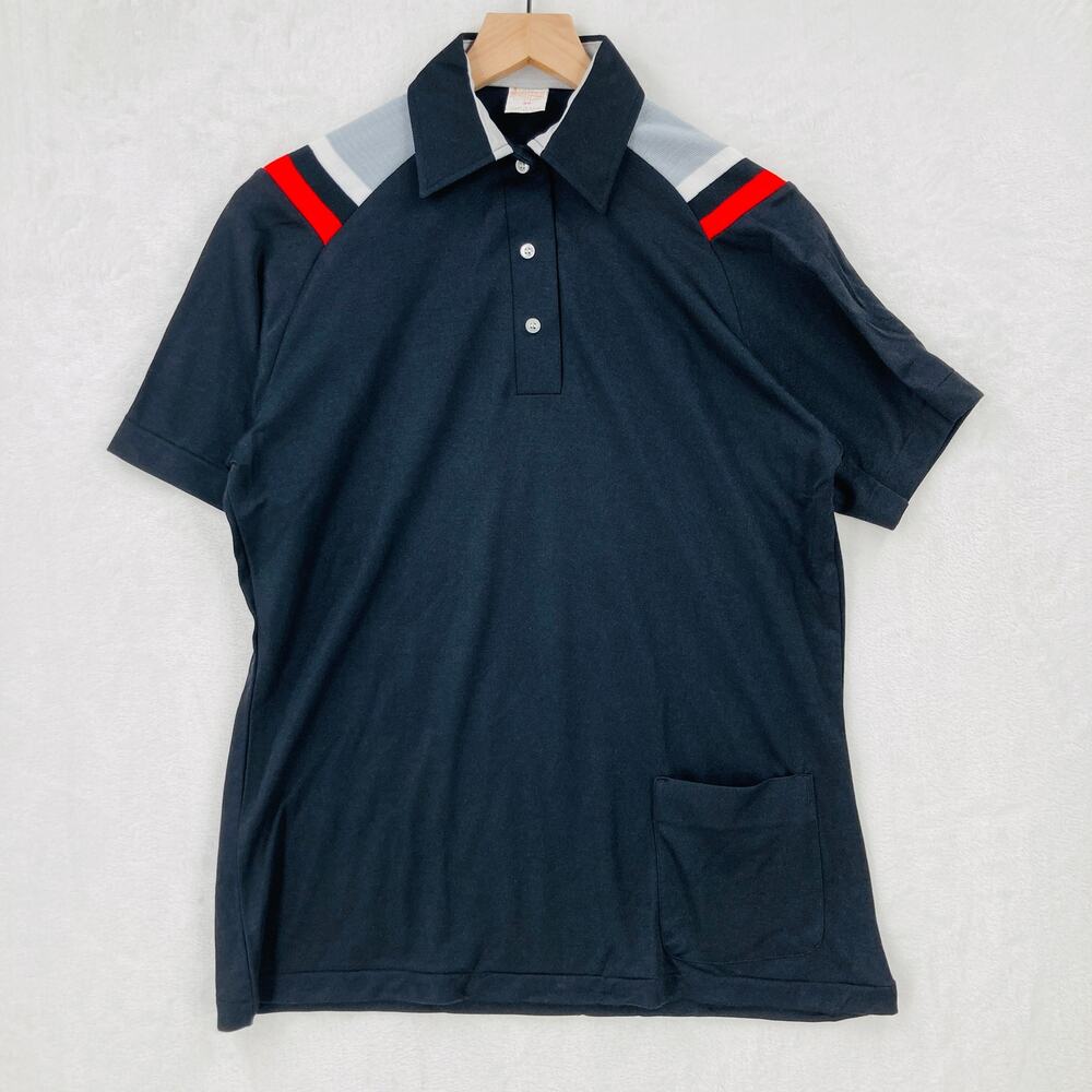 Vintage Bowling Polo Shirt Size 34 Deadstock Black Hilton Athletic Apparel USA